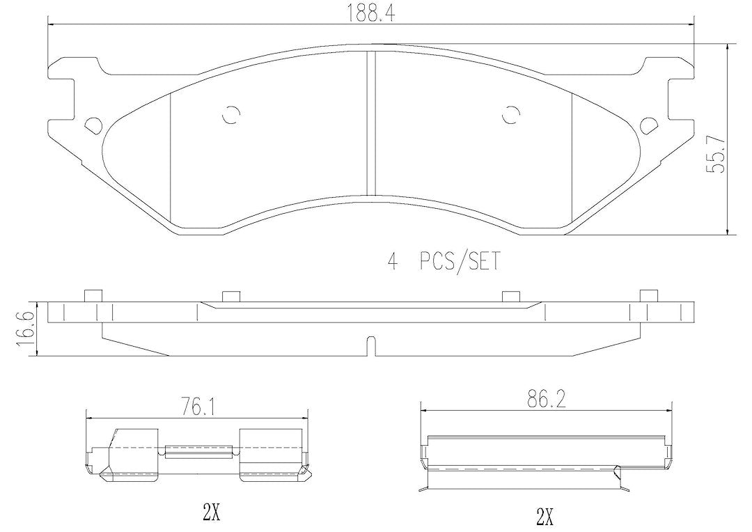 Product of Brembo P18019N Brake Pad - Set Of 4 