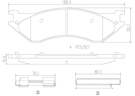 Product of Brembo P18019N Brake Pad - Set Of 4 