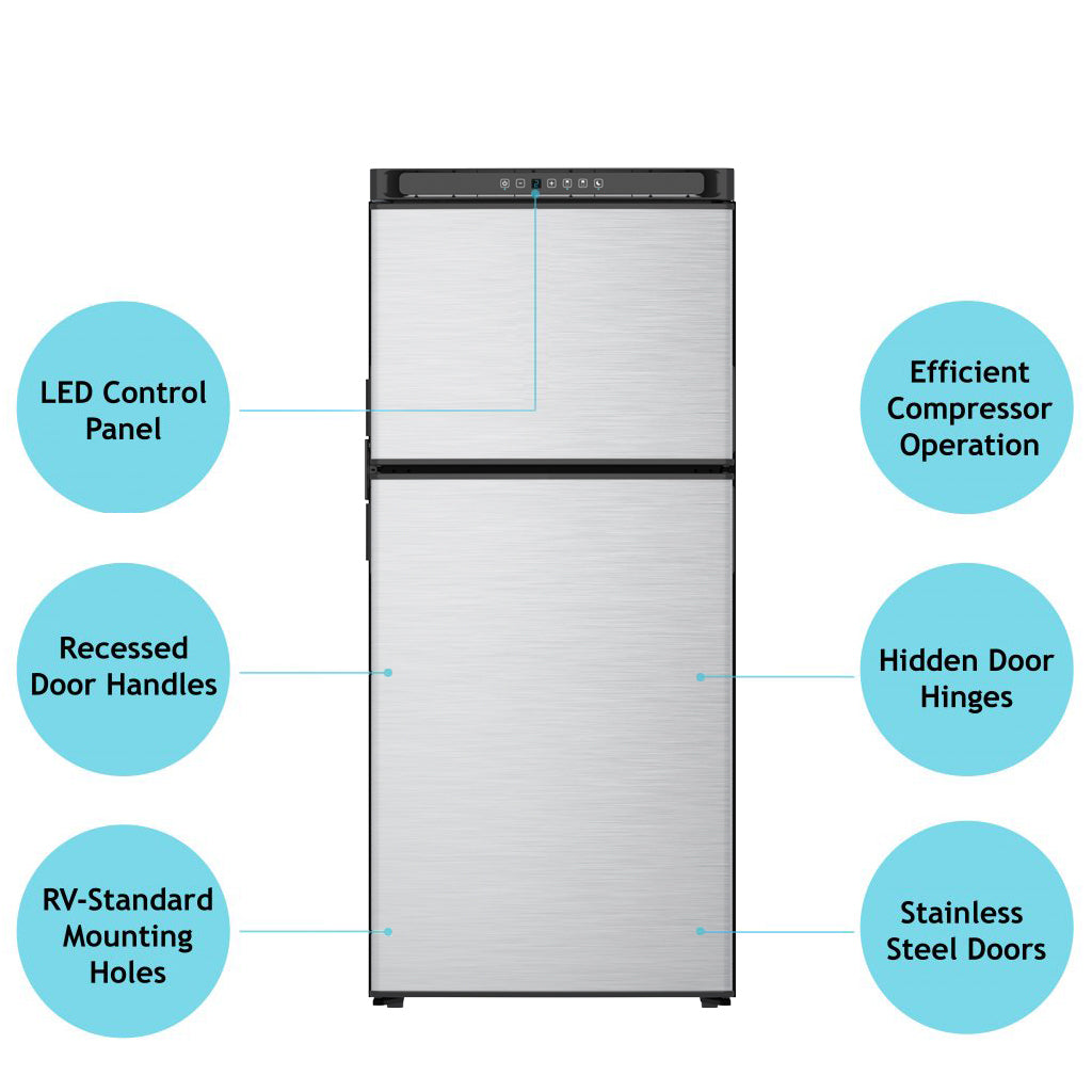 Product of Norcold 8 Cubic Feet Dual Compartment 2 Door Refrigerator With Freezer , Black 