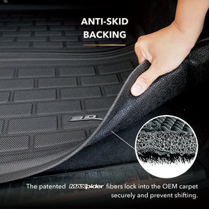 Product of 3D Mats M1TL0181309 Black Thermoplastic Rubber Of Carbon Fiber Texture Rear Lower Cargo Bay Cargo Area Liner 