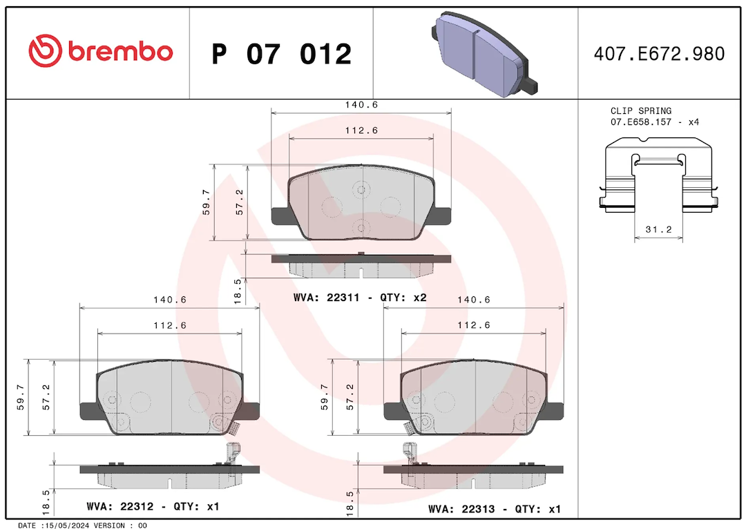 Brembo P07012 Brake Pad||p07012_3.Png||88||brmp07012||1684492