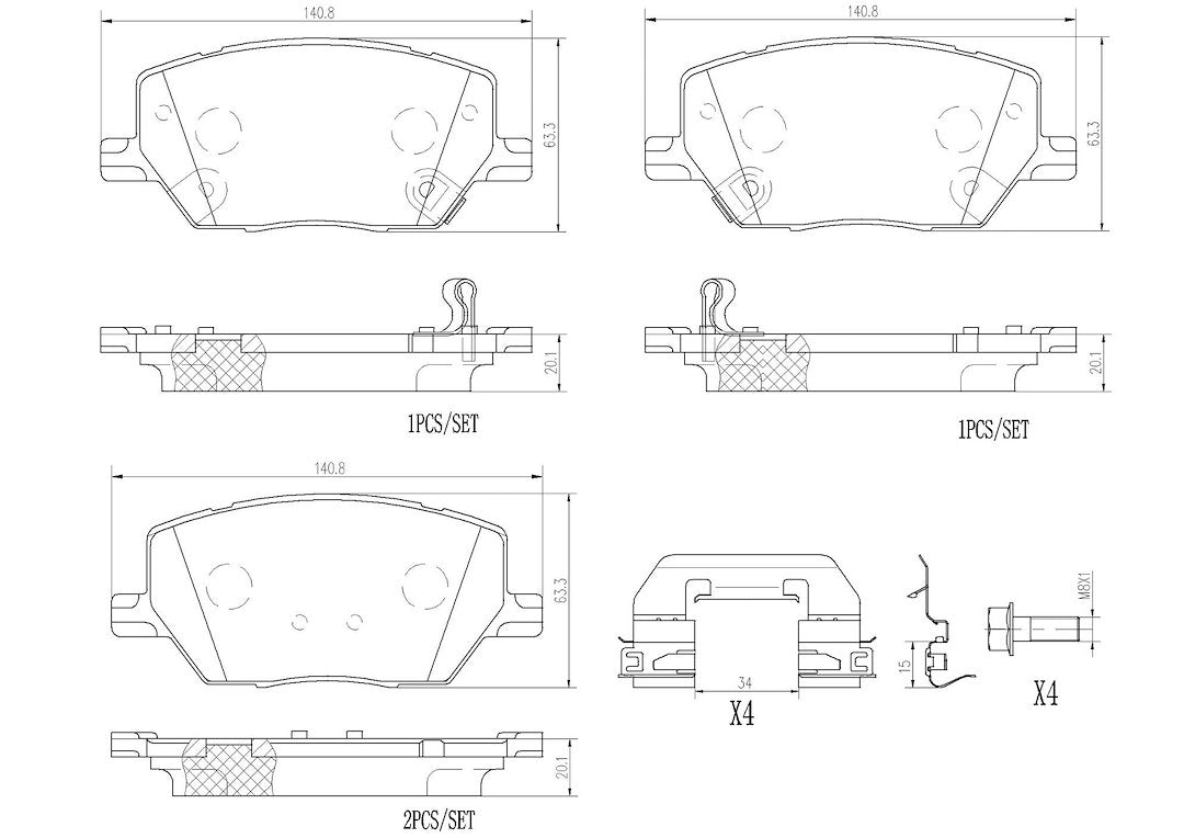 Product of Brembo P23164N Brake Pad - Set Of 4 