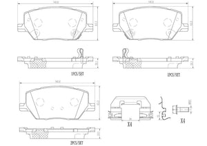 Product of Brembo P23164N Brake Pad - Set Of 4 