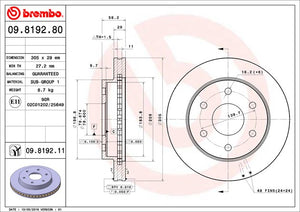 Product of Brembo 09819281C02 Vented 1 Piece Brake Rotor 