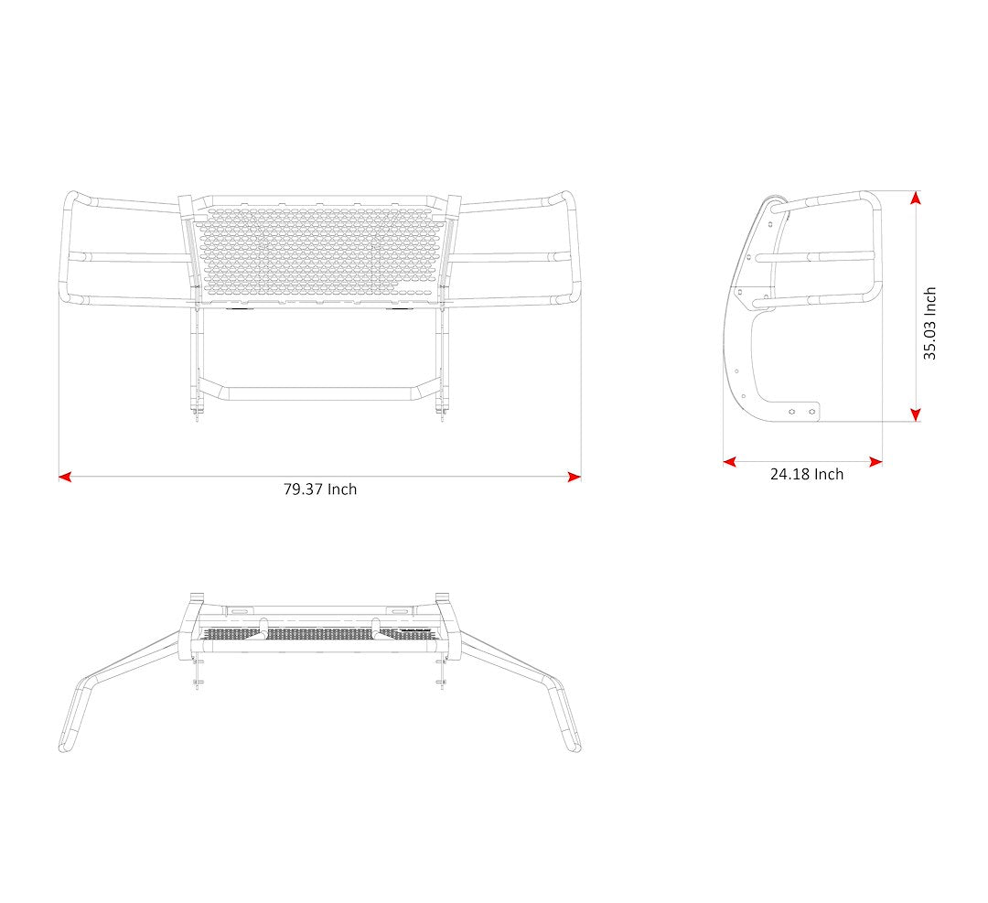 Product of Black Horse Offroad RU-GV02MA-B Grille Guard  