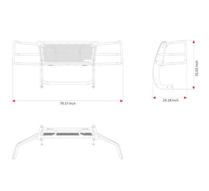 Product of Black Horse Offroad RU-GV02MA-B Grille Guard  