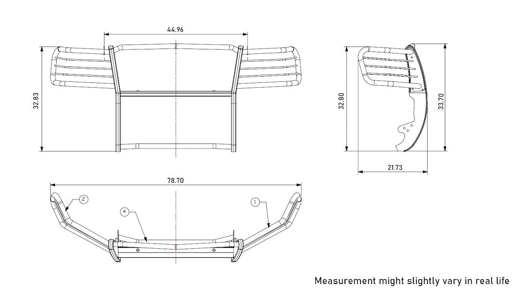 Product of Black Horse Offroad 17A037400MA-PLFB Grille Guard  