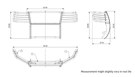 Product of Black Horse Offroad 17A037400MA-PLFB Grille Guard  