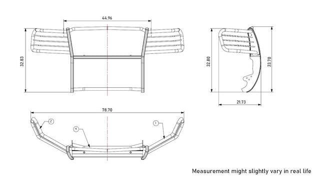 Product of Black Horse Offroad 17A037400MA-PLFB Grille Guard  