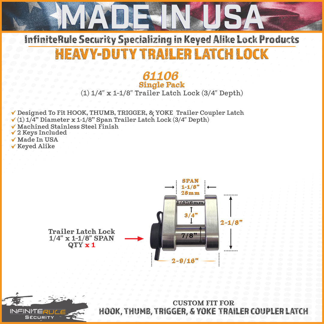 Infiniterule 61106-S Trailer Hitch Lock||61106-S_1.Jpg||86||inf61106s||2254463