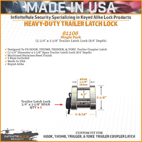 Infiniterule 61106-S Trailer Hitch Lock||61106-S_1.Jpg||86||inf61106s||2254463