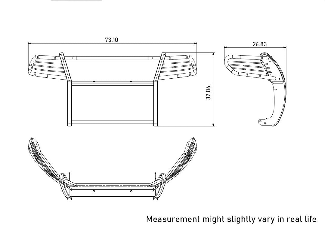 Product of Black Horse Offroad 17FP10MA-PLFB Grille Guard  
