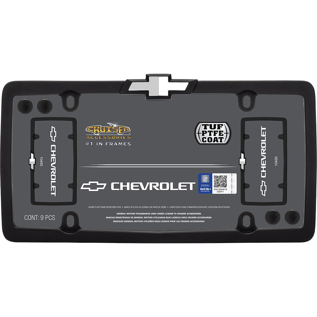 Cruiser 10450 License Plate Frame||10450_P03-Chevy_Matte_Black_Chrome_Inpack.Jpg||88||c3410450||1251691