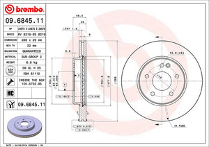 Product of Brembo 09684511C02 Vented 1 Piece Brake Rotor 