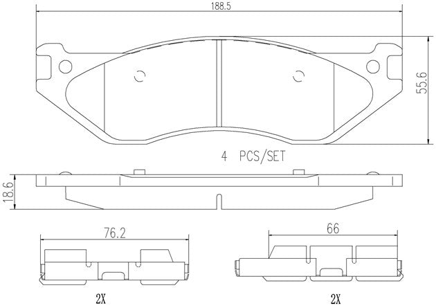 Product of Brembo P18026N Brake Pad - Set Of 4 