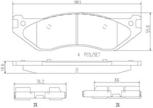 Product of Brembo P18026N Brake Pad - Set Of 4 