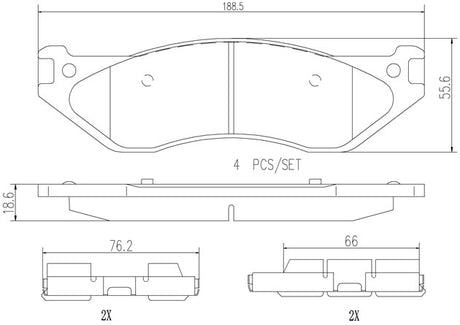 Product of Brembo P18026N Brake Pad - Set Of 4 