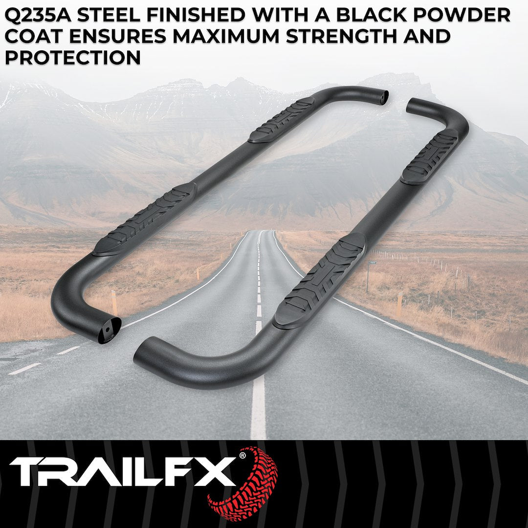Product of TrailFX A1019T TFX 4" Oval Tube Side Steps Nerf Bar With Surface Steps 