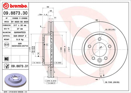 Brembo 09887331c02 Brake Rotor||||86||brm09887331||2008624
