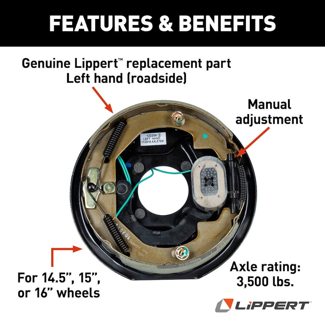 Product of Lippert Components 122258 Trailer Brake Assembly