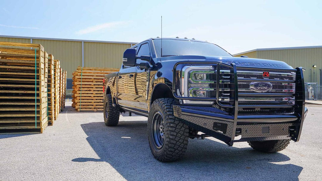 Product of Fab Fours FS23-S5960-1 Black Steel Steel Gloss Powder Coated Bumper 