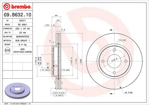 Product of Brembo 09B63210C02 Vented 1 Piece Brake Rotor 