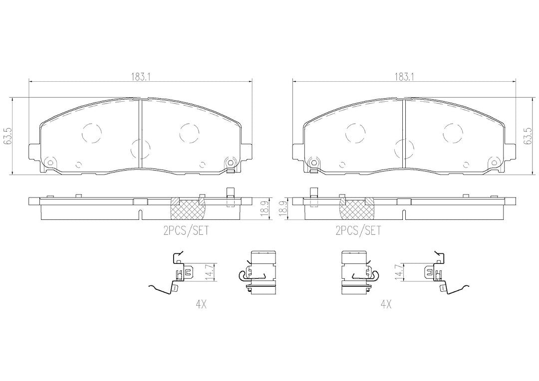 Product of Brembo P11035N Brake Pad - Set Of 4 