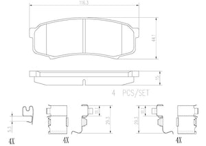 Product of Brembo P83024N Brake Pad - Set Of 4 