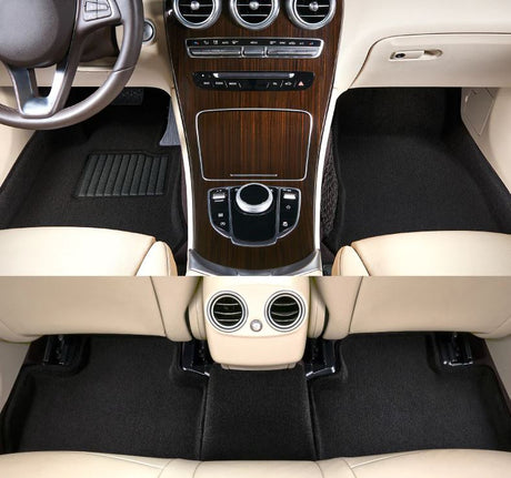 Product of 3D Mats ELEGANT Series L1DG02104709 Black Thermoplastic Rubber Of Carbon Fiber Texture Floor Liner 