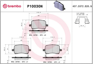 Brembo P10030n Brake Pad||p10030n_R.Jpg||86||brmp10030n||2091544