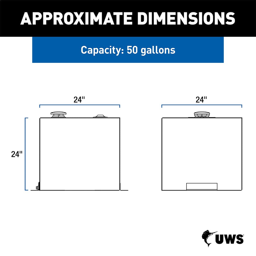 Product of UWS ST-53-R-MB Diesel Liquid Transfer Tank 53 Gallon Square 