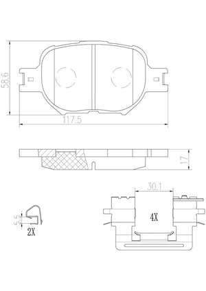 Product of Brembo P83054N Brake Pad - Set Of 4 