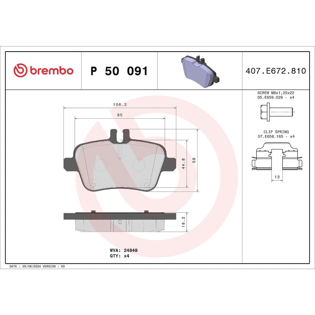 Brembo P50091 Brake Pad||p50091_Drw.Jpg||88||brmp50091||1753502
