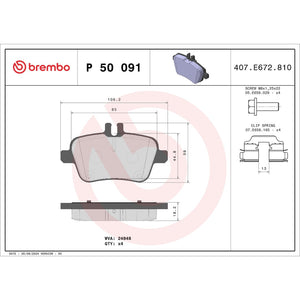 Brembo P50091 Brake Pad||p50091_Drw.Jpg||88||brmp50091||1753502