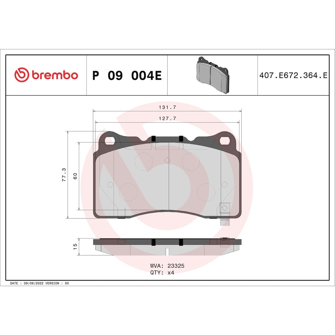 Brembo P09004e Brake Pad||p09004e_Drw.Jpg||88||brmp09004e||1754920