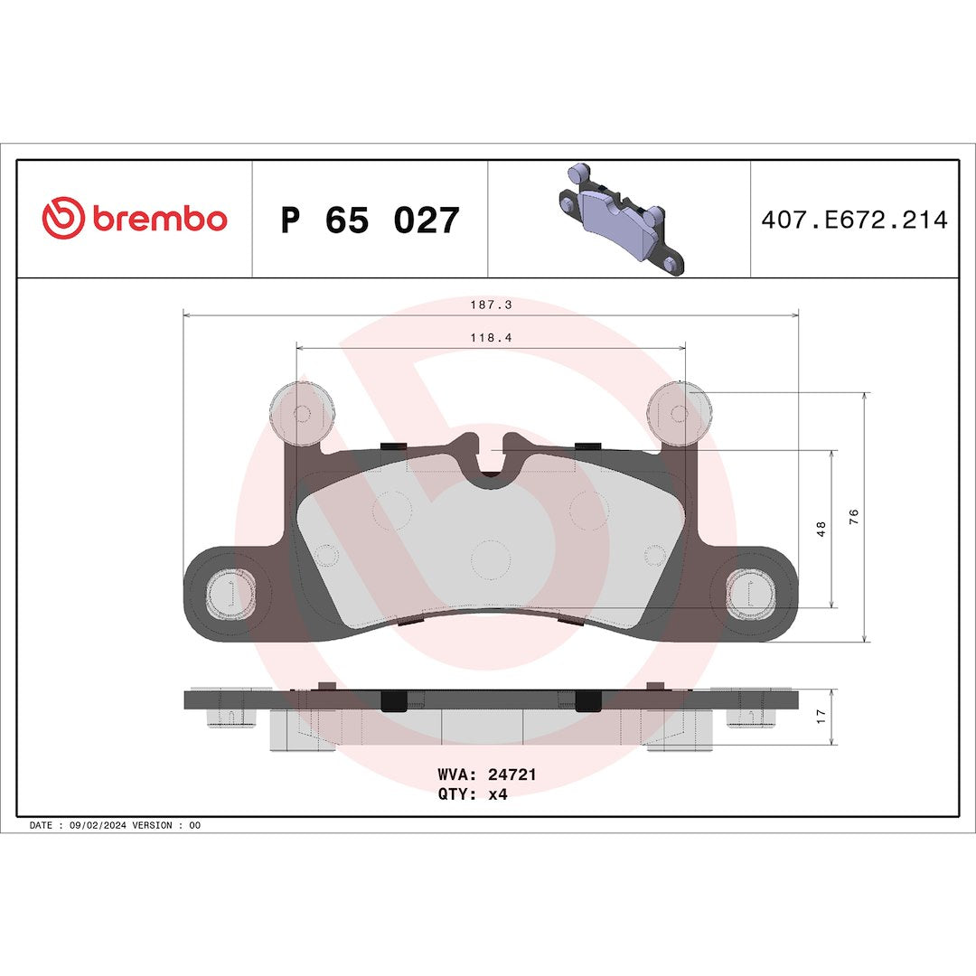 Brembo P65027 Brake Pad||p65027_Drw.Jpg||87||brmp65027||1758959