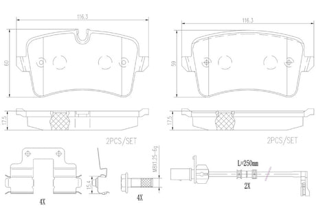 Product of Brembo P85157N Brake Pad - Set Of 4 