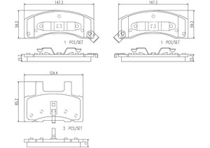 Product of Brembo P10022N Brake Pad - Set Of 4 
