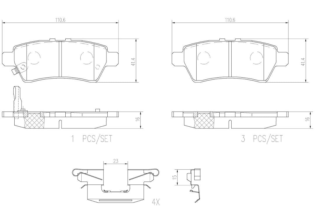 Product of Brembo P56060N Brake Pad - Set Of 4 