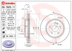 Product of Brembo 09782311C02 Vented 1 Piece Brake Rotor 