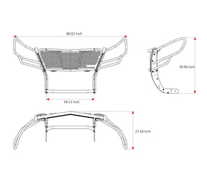 Product of Black Horse Offroad RU-DOSP19-B Grille Guard  