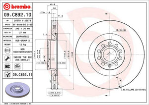 Product of Brembo 09C89211C02 Vented 1 Piece Brake Rotor 