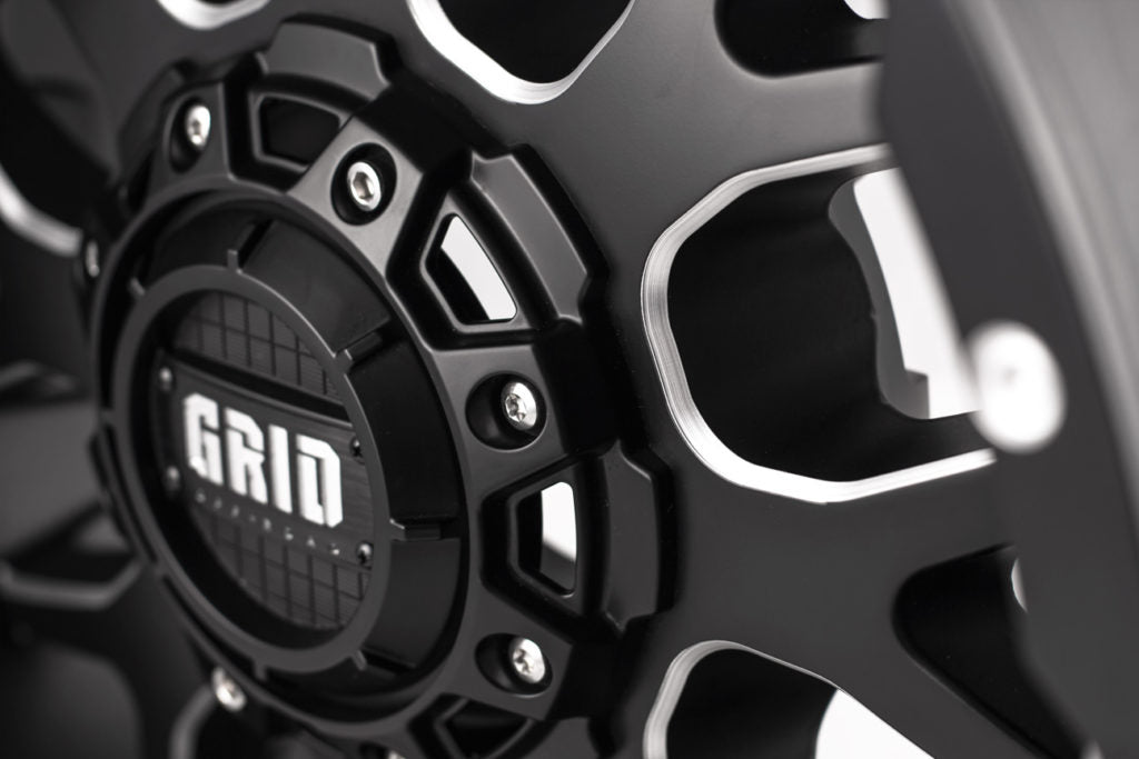 Product of Grid Wheels 20x10 Black With Natural Accents Wheel - 8x7.08 Bolt Pattern 