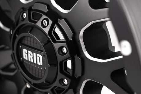 Product of Grid Wheels 20x10 Black With Natural Accents Wheel - 8x7.08 Bolt Pattern 