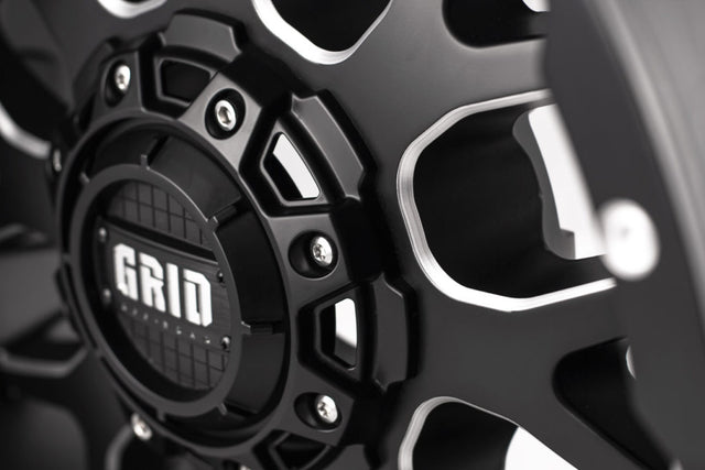 Product of Grid Wheels 20x10 Black With Natural Accents Wheel - 8x7.08 Bolt Pattern 