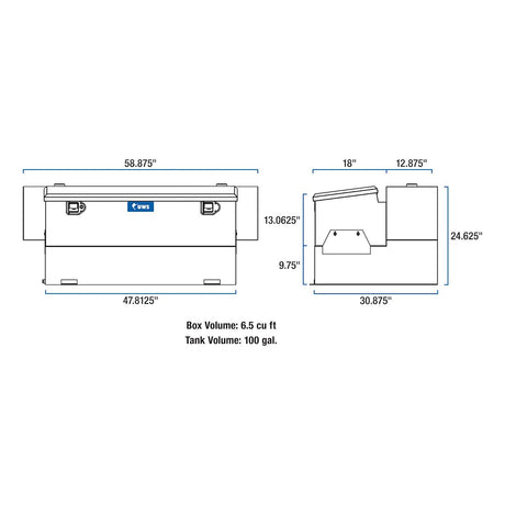 Product of UWS TT-100HH-CB Diesel Liquid Transfer Tank 100 Gallon Rectangular 
