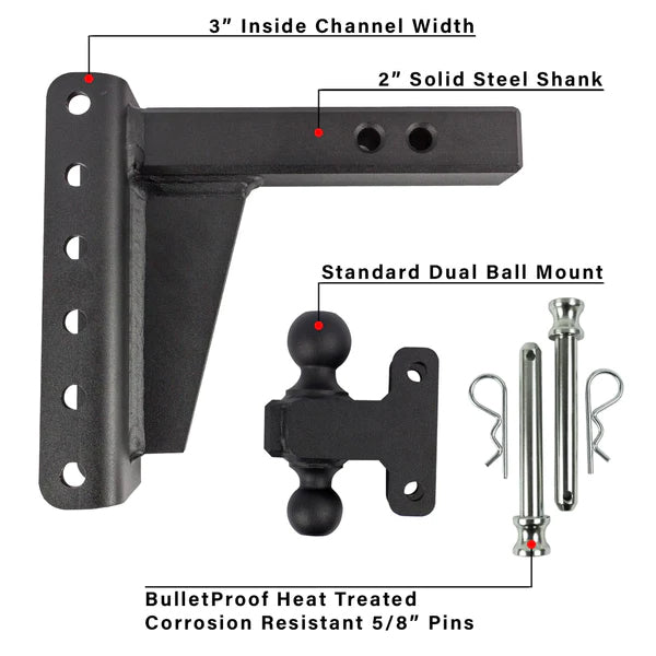 Product of Bulletproof Hitches ED206 Receiver Trailer Hitch Ball Mount 