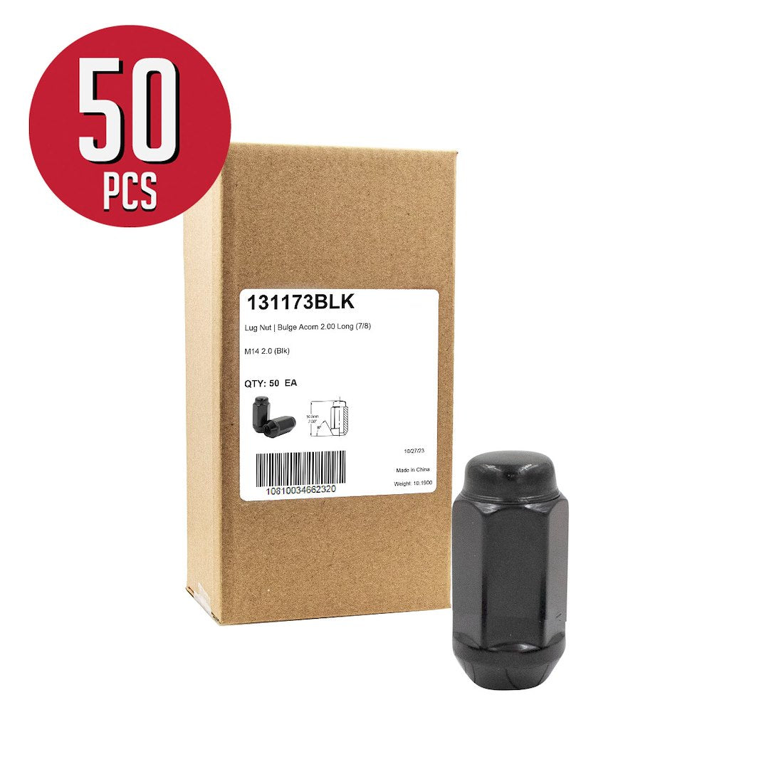 Product of Coyote Wheel Accessories 131173BLK 60 Degree Conical Bulge 14x2.0 Lug Nut 