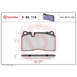 Brembo P85116 Brake Pad||p85116_Drw.Jpg||87||brmp85116||1754369