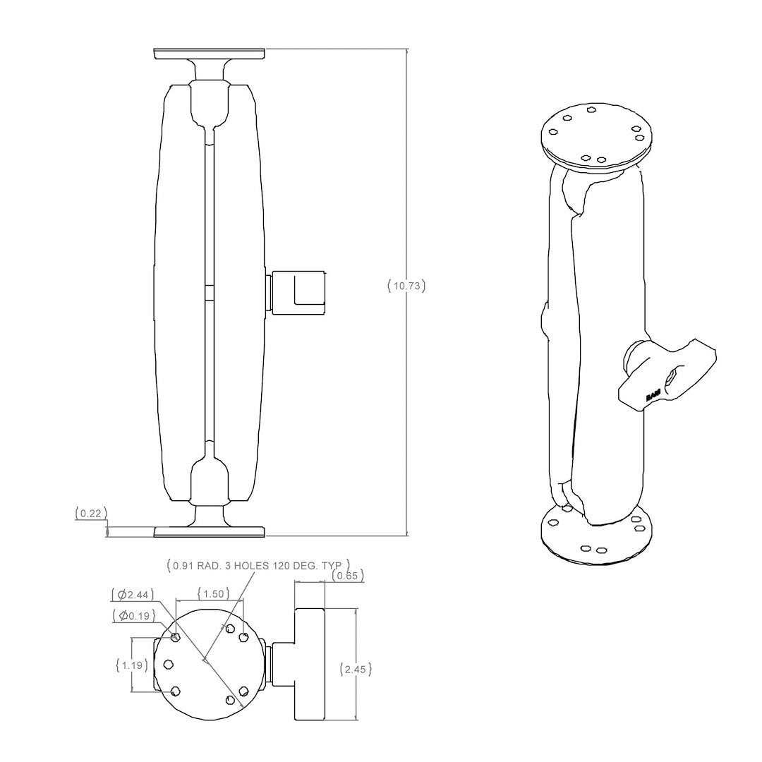 Product of Ram Mounts Ram-101u-D Mobile Electronics Device Mount Arm